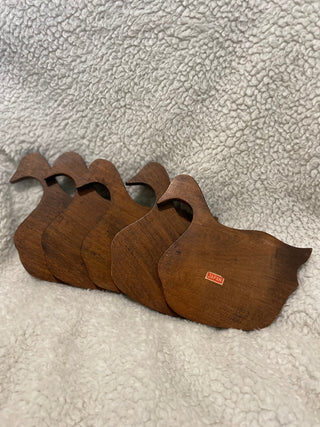Wooden Duck Coasters Set of 5