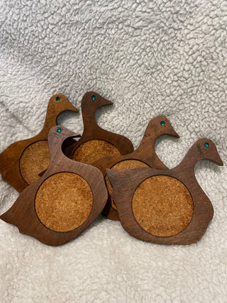 Wooden Duck Coasters Set of 5