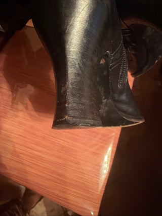 Via Spiga Dacia Black Leather Boots Pointed Toe Knee High Size 7M