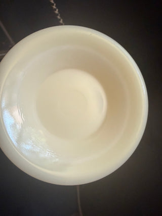 Vintage Deco  McKee Custard Seville Yellow Uranium Measuring 4 Cup with a footed handle  VV
