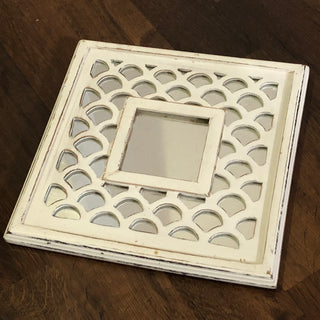 White Framed Mirrored Scales