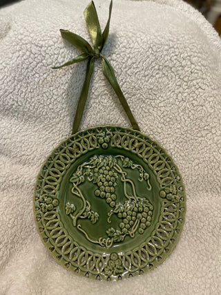 Vintage Hosley Potteries Grapevine Wall Plaque