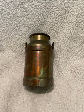 Vintage Mini Copper Milk Can Vase – Farmhouse Country Decor