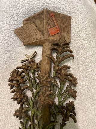 Homco  Vintage Homco Mailbox Wall Plaque | Rustic Garden Decor | Country Cottage Wall Hanging
