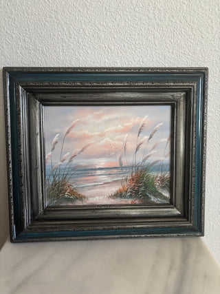 Vtg framed sea scape oil painting by: L. Marcus