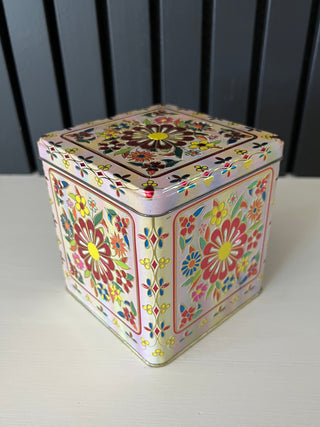 Vintage floral tin box