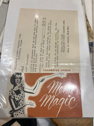 Cheese Recipe Cards 1950
