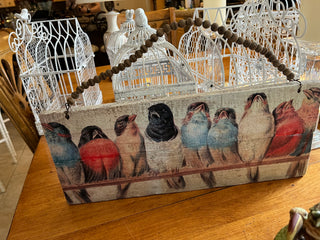 Bird On A Fence Beaded Wooden Wall Decor