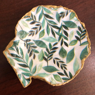 Green Leaves Seashell Trinket Dish RV
