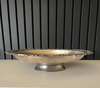 Ornate silver plate pedestal bowl
