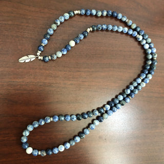 Blue Gemstone Feather Necklace RV