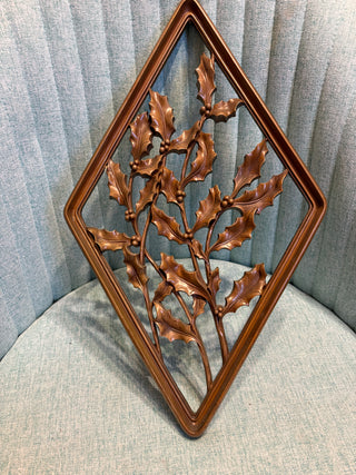 Wooden Wall Decor - Golden Holly