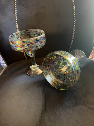 Confetti Rock Margarita Glass each 16 oz VV