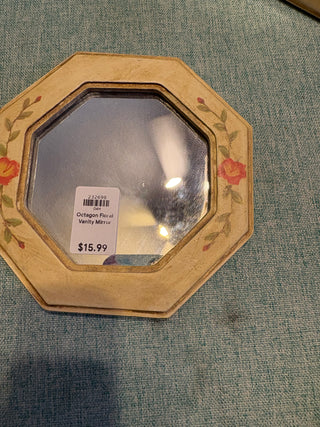 Octagon Floral Vanity Mirror