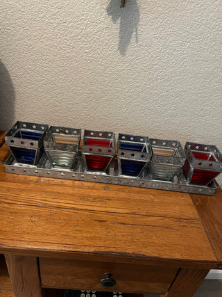 Red White & Blue Candle Holders