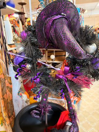 Black and purple witch wreath