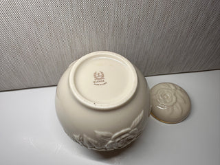Vintage Lenox Rosebud Collection Ivory Ginger Jar 4.5” Tall