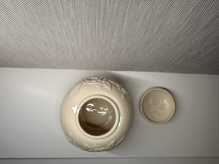 Vintage Lenox Rosebud Collection Ivory Ginger Jar 4.5” Tall