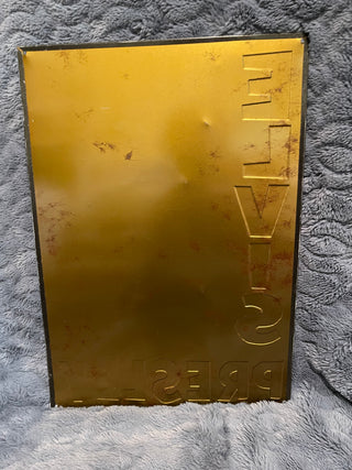 1998 Elvis Presley Embossed Metal Sign – Official EPE Licensed Collectible,     Approximately 12” × 16”