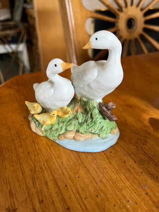 Vintage Homco Porcelain Bisque Duck Family RSV Booth 16