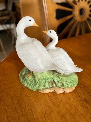 Vintage Homco Porcelain Bisque Duck Family RSV Booth 16