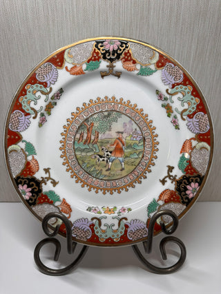 Vintage Chinese Porcelain Hunt Plate