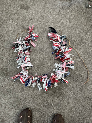 Red White & Blue Rag Garland