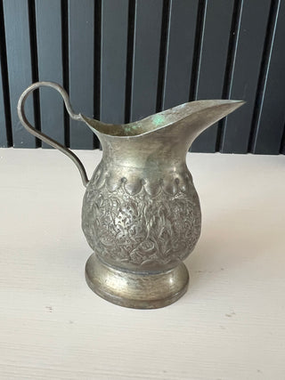 Antique hammered metal small pitcher