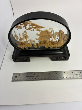 Chinese Cork Diorama — Pagoda Garden Scene