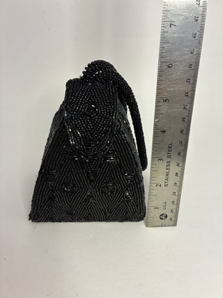 Vintage Black Beaded Evening Bag