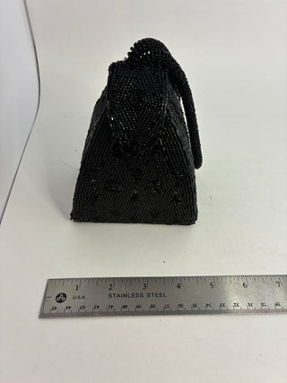 Vintage Black Beaded Evening Bag