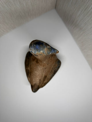 Vintage McCarty's Studio Pottery Duck - Nutmeg & Cobalt Blue Glaze