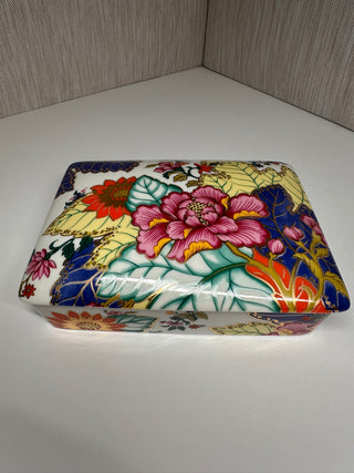 Vintage Horchow Japan "Tobacco Leaf" Porcelain Card Box