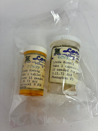 Pair of Vintage Prescription Bottles — 1970s Drugstore Ephemera