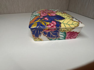 Vintage Horchow Japan "Tobacco Leaf" Porcelain Card Box