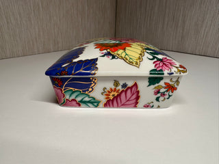 Vintage Horchow Japan "Tobacco Leaf" Porcelain Card Box