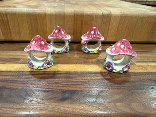 VTG 1999 Merc Asia Mushroom Napkin Rings Holders