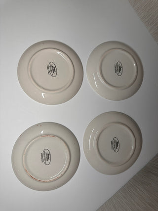 Certified International dessert plates set of 4 designed by Pamela Gladding, featuring a "Vintage Wine" pattern