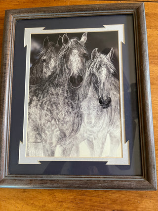 Judy Larson "The Vanishing" Horse Art w/Hidden Wolves