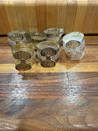 Vtg Filigree Silver Plated Napkin Rings with Bows 6pc. International Silver Co.