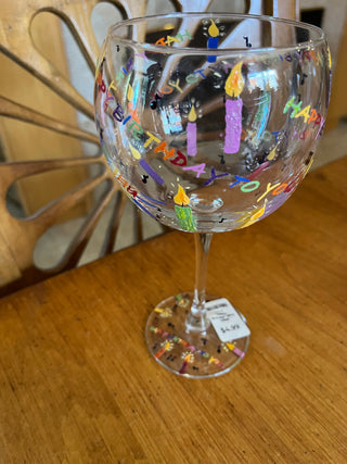 "Happy Birthday" Wine Glass