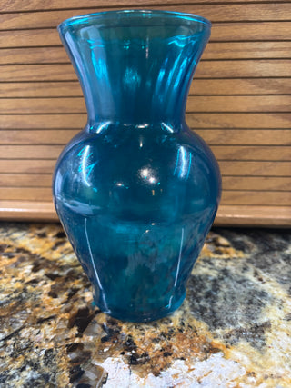 Teal vase 7 inches tall