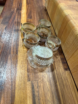 Vtg Filigree Silver Plated Napkin Rings with Bows 6pc. International Silver Co.