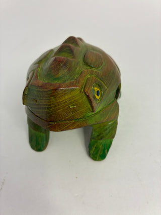 Hand-Carved Wood Guiro Frog Percussion Instrument
