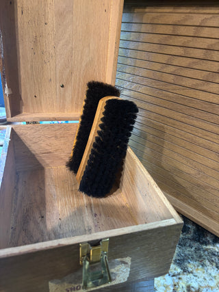 Vintage Kiwi shoe shine box (1960-70) w/ 2 brushes