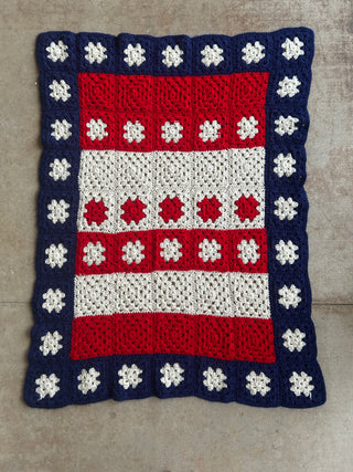Crochet blanket red white blue