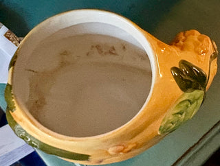 Vintage Ceramic Pumpkin Planter w/Leaf design