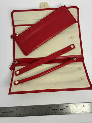 Wolf 1834 Red Leather Jewelry Travel Roll