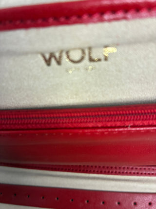 Wolf 1834 Red Leather Jewelry Travel Roll