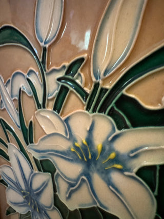 VTG Floral Ceramic Wall Plaque 2 pc Set